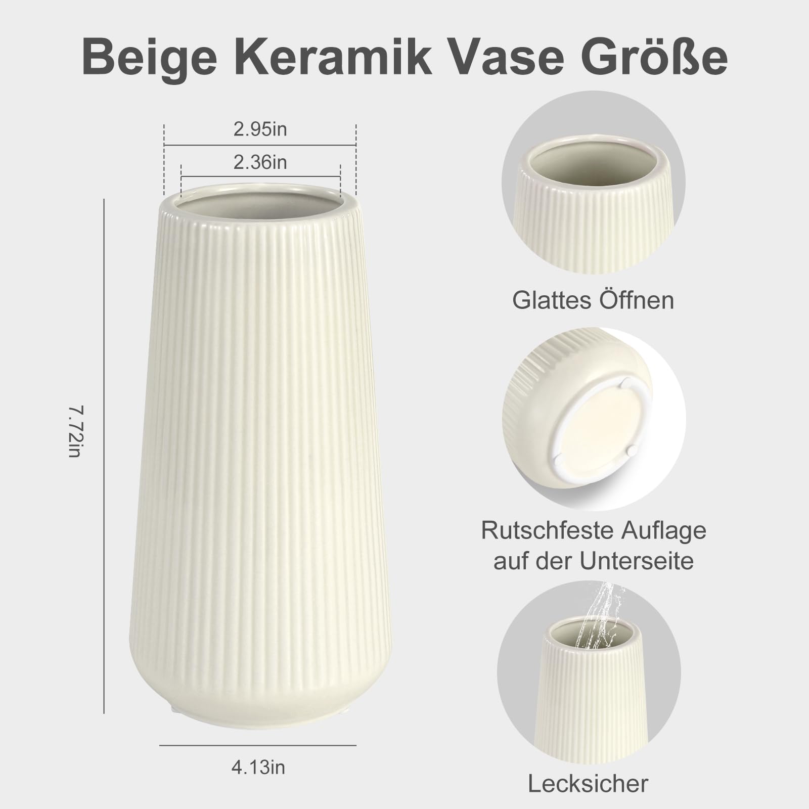 GUKJOB Ceramic Vase, Flower Vase, Ceramic Vases for Flowers Decorative Vases for Pampas Grass Decoration for Home Living Room - Image 4