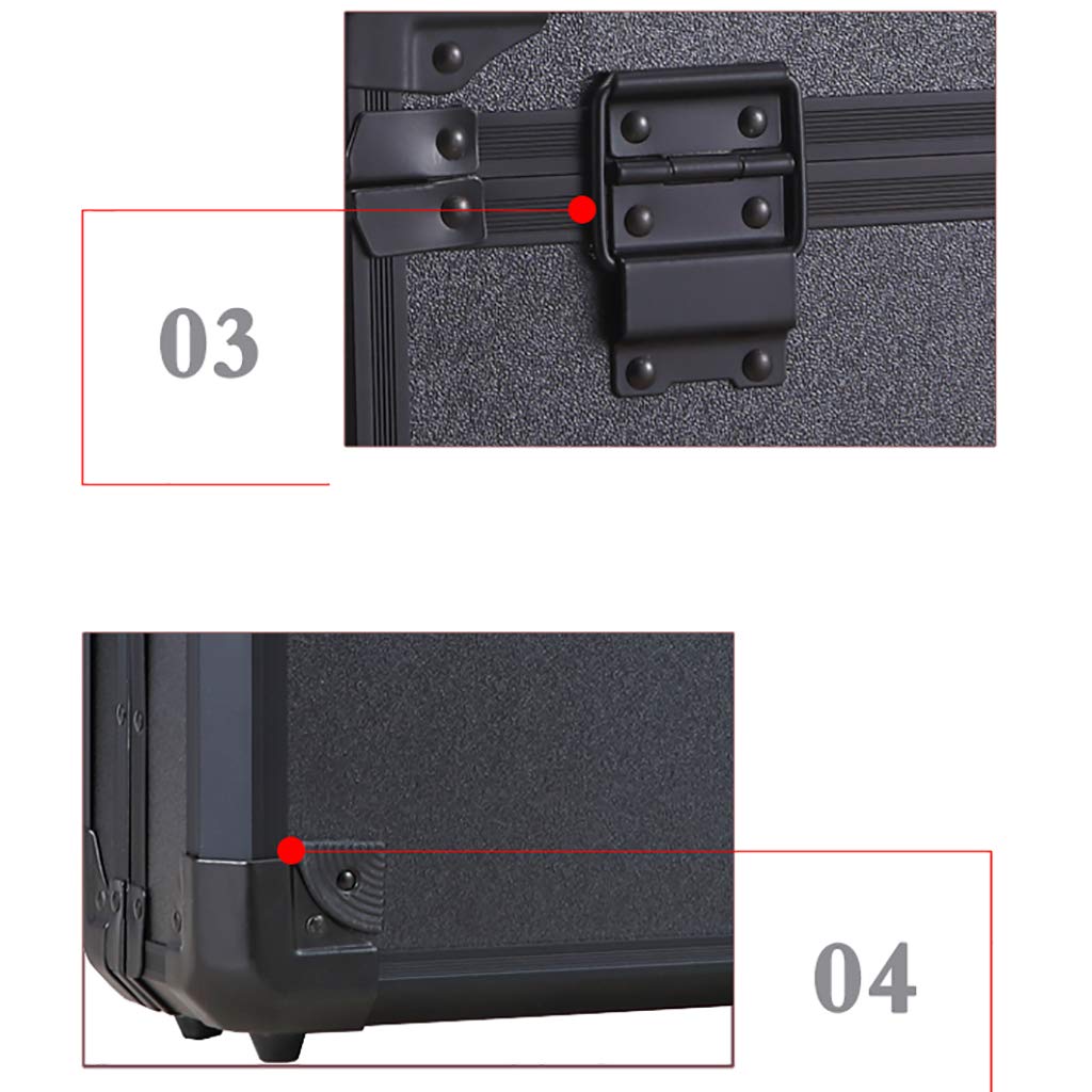 MBROS Estuche rígido de Aluminio portátil Caja de Herramientas Maletín Negro Estuche de Transporte de Metal Bloqueable Equipo de cámara de Varios tamaños Caja de Transporte de Herramientas