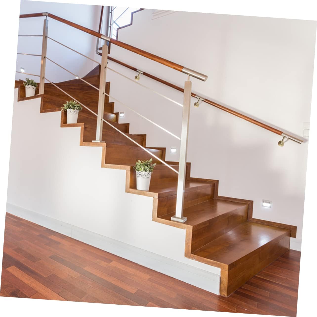 DOITOOL Stair Rail Bracket Set 6pcs Stainless Steel Handrail Brackets Handrail Support for Indoor Stairs Easy to Install