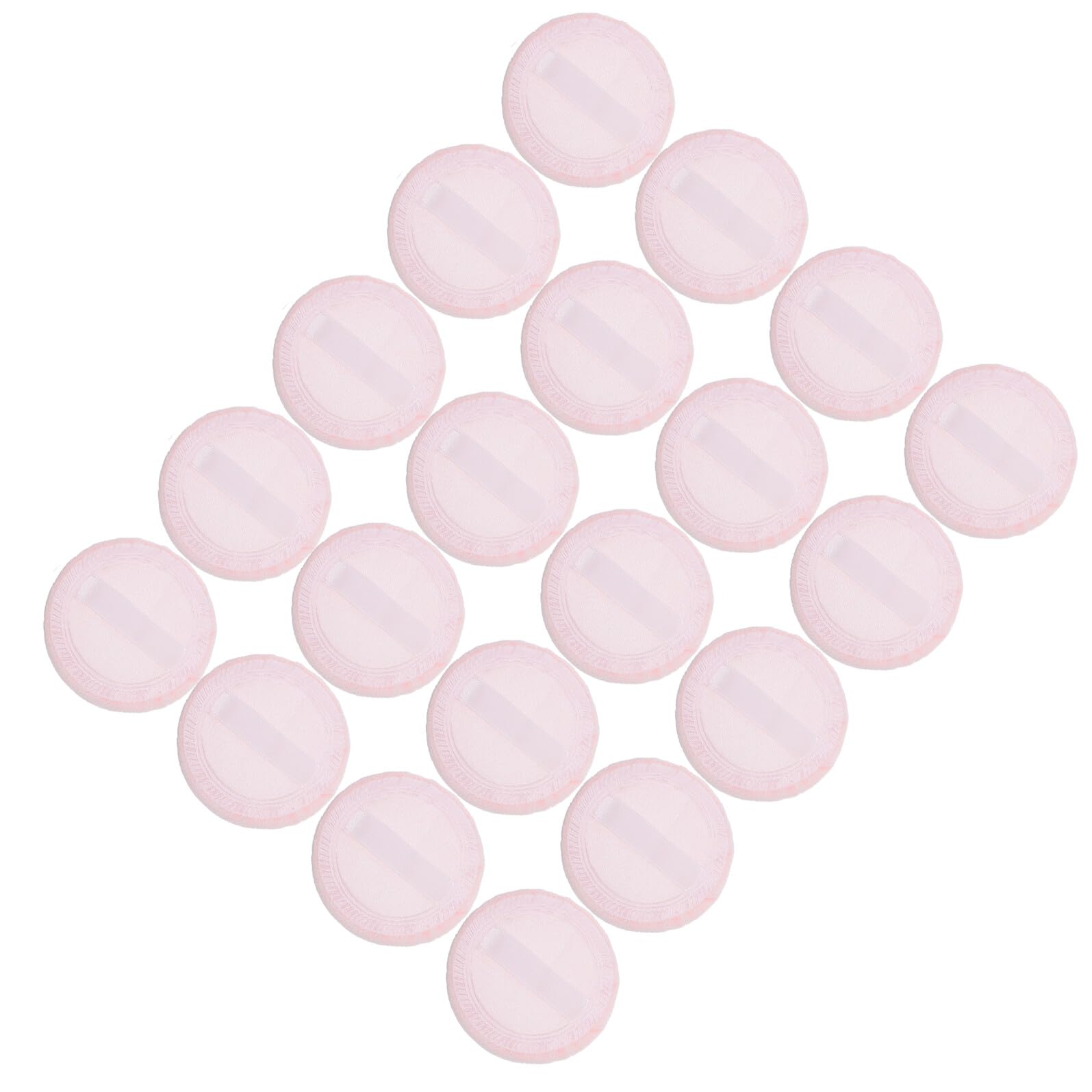 Homoyoyo Houppettes à Poudre en Velours 20 Pièces 60 Mm X 7 Mm Rose, Applicateurs Doux Visage avec Sangle, Houppettes de Voyage pour Poudre Sèche, Contrôle du Sébum et Finition Mate