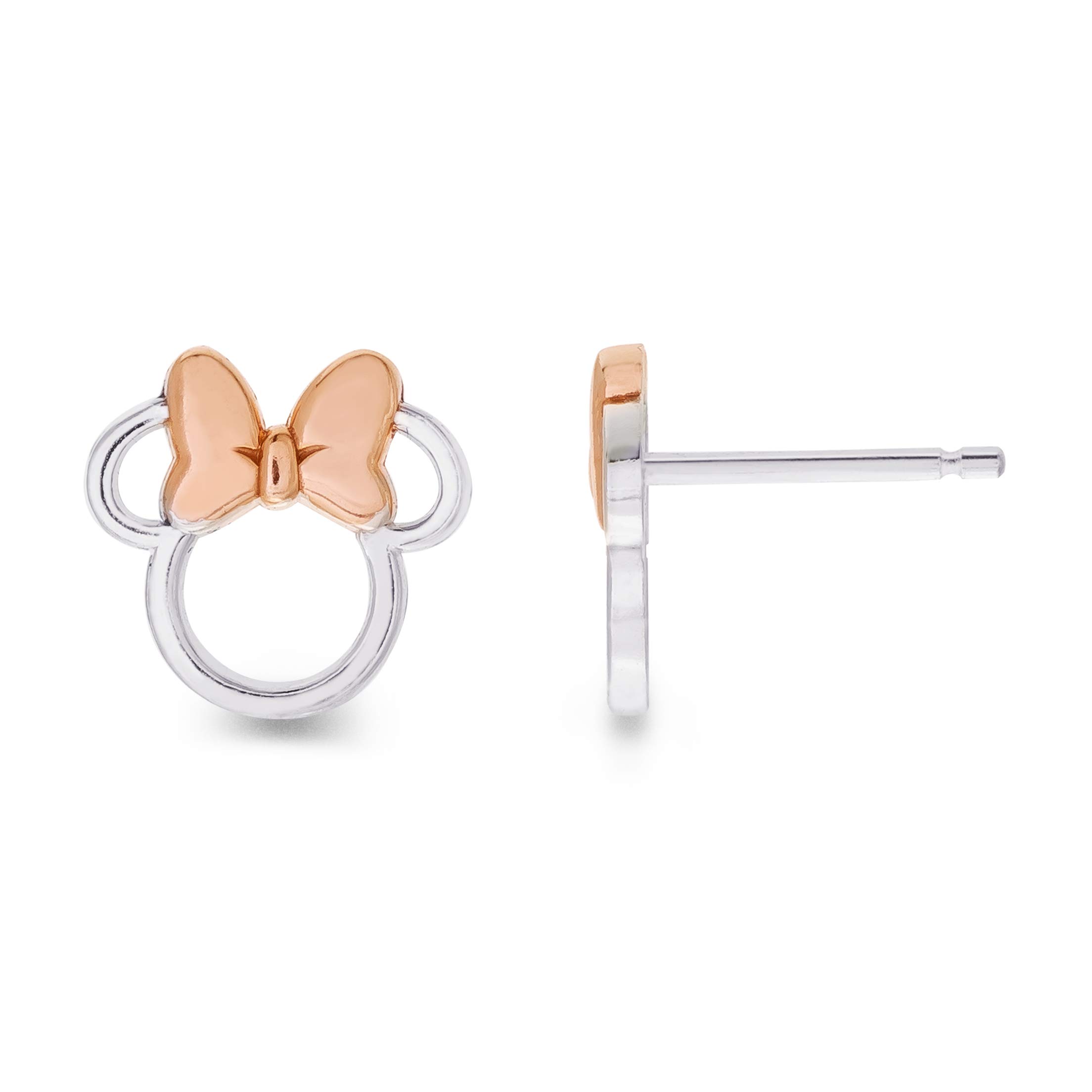 Minnie - Pendientes de tuerca chapados en dos tonos, talla única, Latón, Sin piedra preciosa