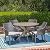 Christopher Knight Home Linsey Outdoor 5 Piece Wood and Wicker Dining Set, Gray Finish/Gray