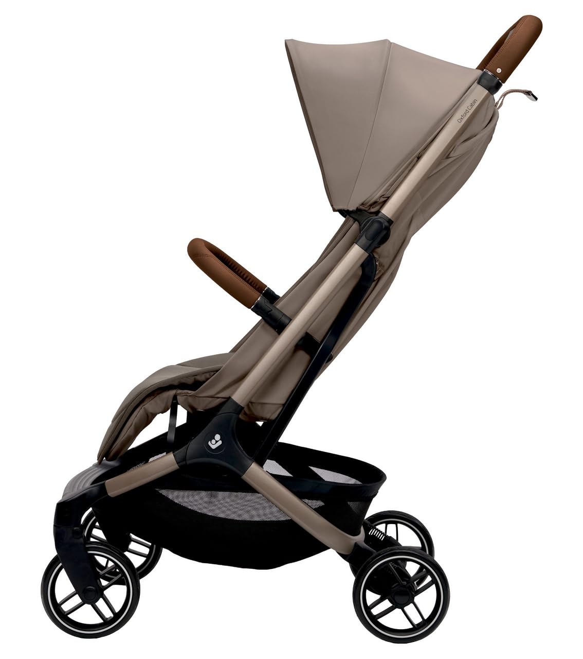 Maxi-Cosi Oxford Cabin Baby Kinderwagen, Für Flugreisen, 0–4 Jahre, zusammenklappbar, federleichter und ultrakompakter, Sanfte Federung, flache Liegeposition, integrierten Tragegurts, Oak Truffle