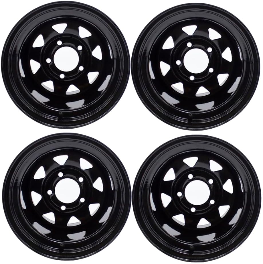4 PACK 12x10.5 WHEEL RIMS 5/4.5 for Zero Turn Riding Garden Lawn Mower Golf Cart 12 x 10.5 Rim 5 Lugs Bolt Circle 4.5 inch,backspace 3.5 inch