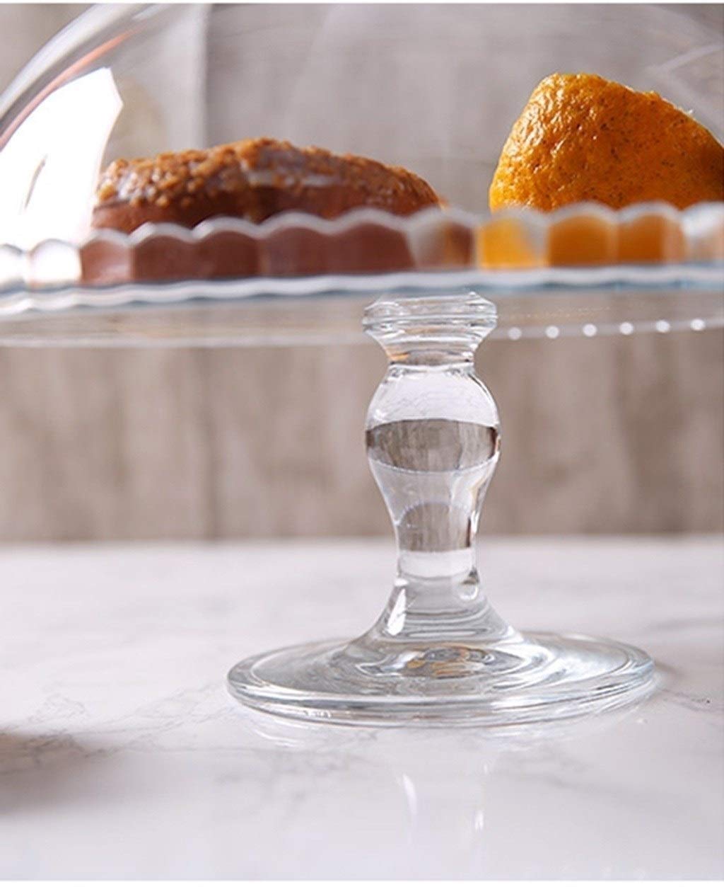 Tapa para el microondas, Molde para Pasteles Grande, Soporte de exhibición de postres de Vidrio Plato de degustación de Pasteles de Boda Servidor de cúpula de Postre de rosquilla 32CM