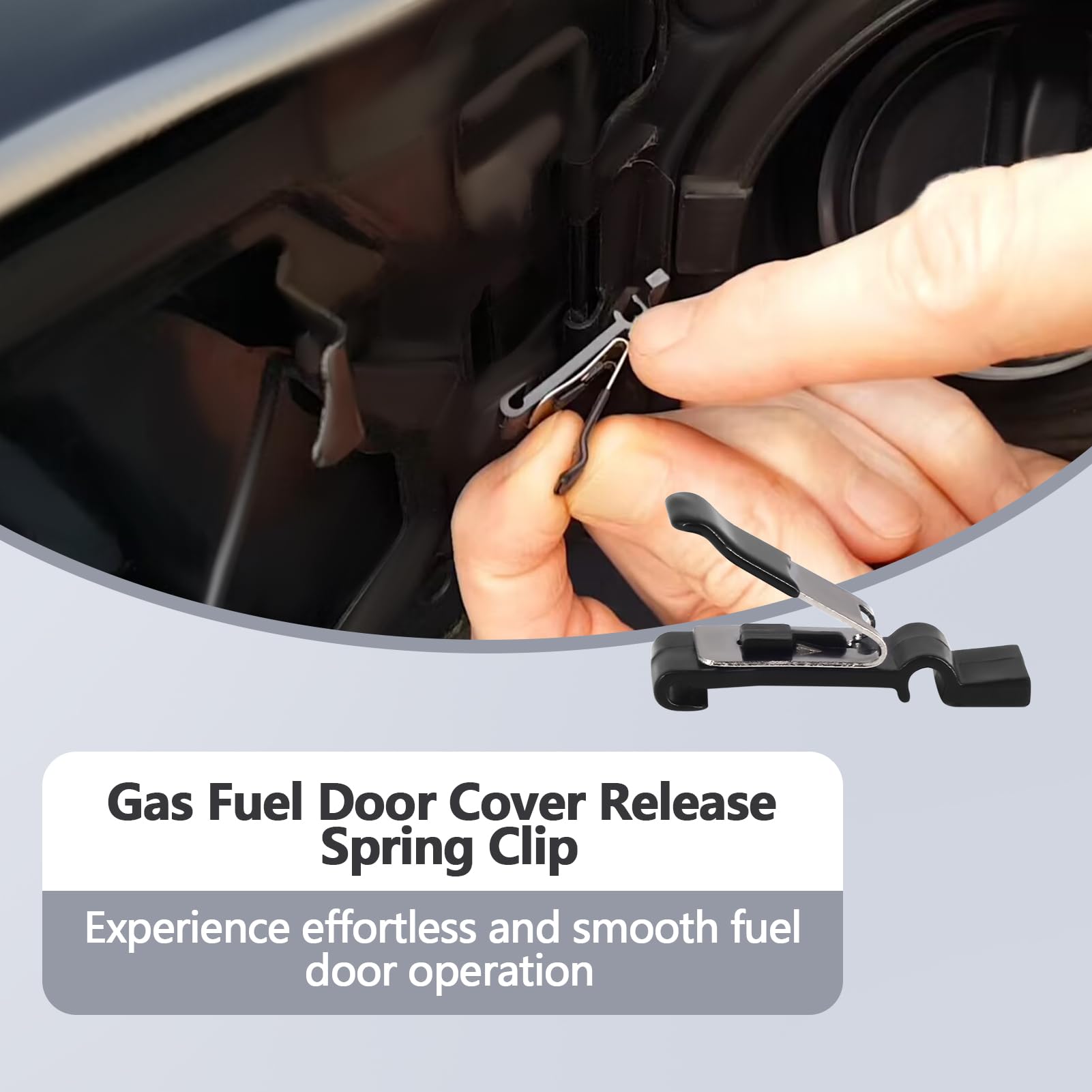 Gas Fuel Tank Door Cover Release Spring Clip Compatible with Toyota 4Runner 1996-2002, Camry 2002-2011, Echo 2000-2005, Highlander 2008-2013, Venza 2009-2017, Replaces 77360-0E010