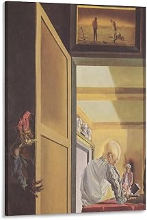 Gala And The Angelus of Millet Before The Imminent Arrival of The Conical Anamorphoses Poster by Salvador Dali Painting On Canvas Wall Art Poster Scroll Picture Print Living Room Walls Decor Home Post
