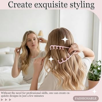 Pack of 3 Texture Comb, Styling Comb Curls, Volumising Tool for Roots, Volumising Wide-Tooth Hair Styling Comb, Ideal for Curly Hair, Hairdressing Styling for Women