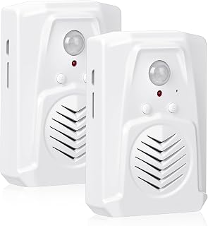 2 Pcs Motion Activated Voice Sensor PIR Infrared Speaker for Haunted House, USB MP3 Downloadable Scream Box with Halloween and Christmas Music, Horror Sound Effects Player (White)