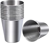 Vista 9 de Ruisita Vasos de chupito de acero inoxidable 12 vasos de chupito de acero inoxidable (1 onza/1.0 fl oz)