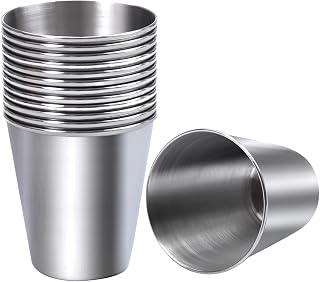 Ruisita 12 Pieces Stainless Steel Shot Cups Stainless Steel Shot Glass Drinking Tumbler (2.3 Ounce/70 ml)