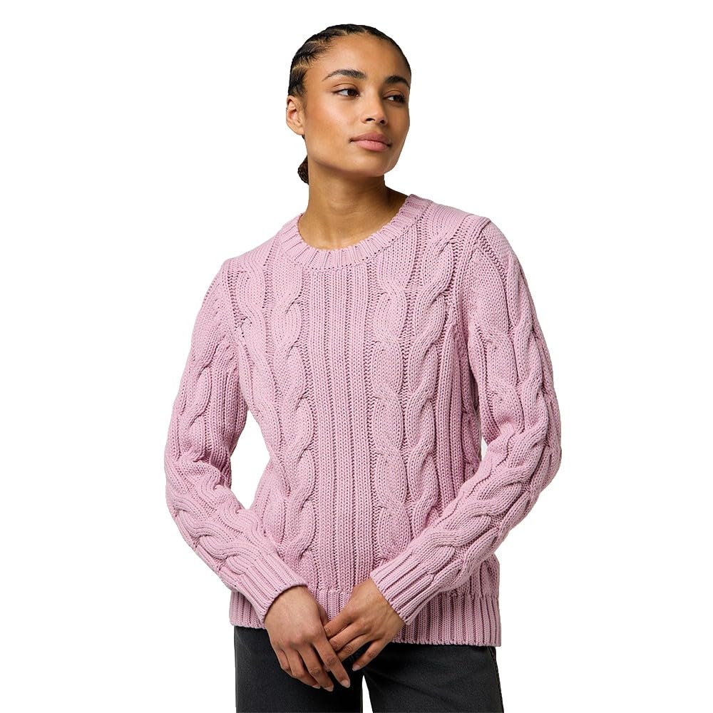 Wrangler Women's Cable Knit Crew Sweater, Keepsake Lilac, XS