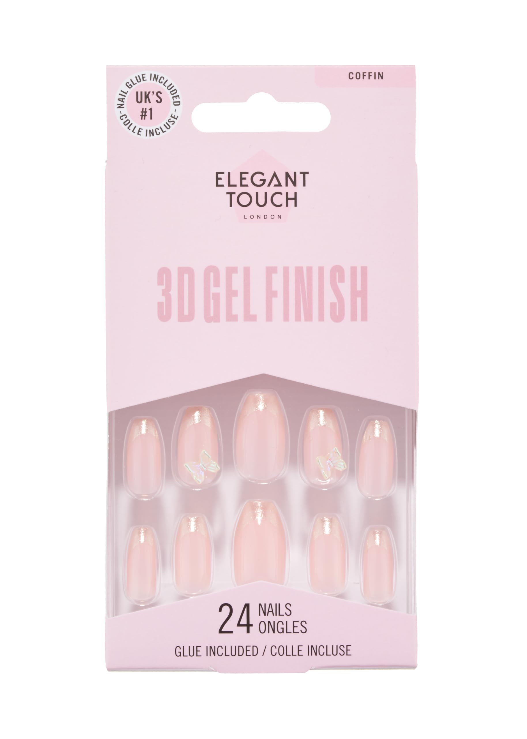 Elegant Touch False Nails Coffin Long Length - Flutterby