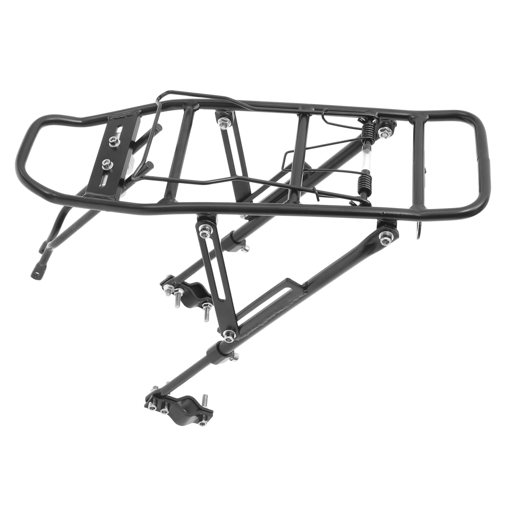 INOOMP Portapacchi Posteriore Bici in Lega di Alluminio Nero | Mountain Bike e Road Bike, Uso Cestini e Zaini, Struttura Heavy-duty Applicabile