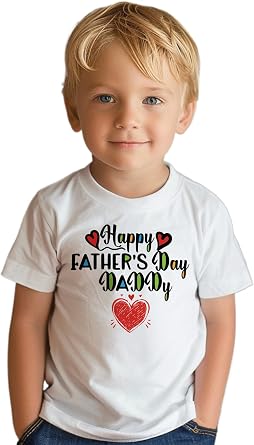 Kids Toddler Baby Boys Girls Fathers Day T-Shirt Short Sleeve Funny Letters Graphic Tee Cotton Top