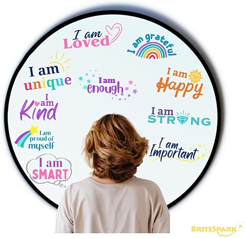 Miniatura 1 de Adhesivo estático de afirmación positiva  Espejo de ventana  Sin adhesivo  Reutilizable  Ideal para profesores, educadores, padres y niños, aumenta