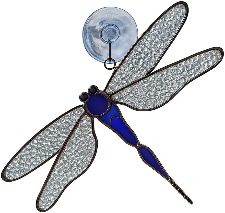 Blue Dragonfly Stained Glass Suncatcher Review: Best Garden Window Hanging for Nature Lovers