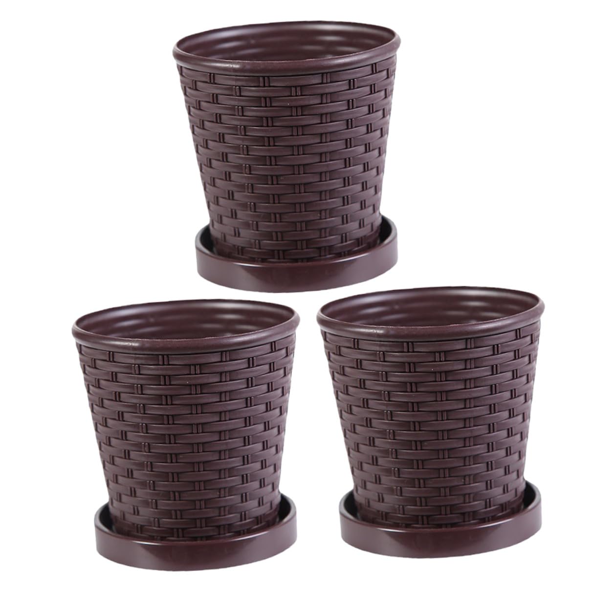 Pots de fleurs en résine marron respirants évitant l'excès d'eau