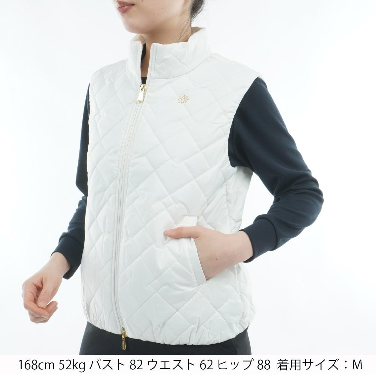 セント・アンドリュース St ANDREWS ベスト ドットストレッチキルトベスト レディス ホワイト 030 S