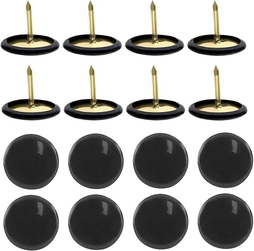 Miniatura 4 de Piutouyar 300 pines planos decorativos negros, tachuelas de plástico redondeadas, tachuelas negras para el pulgar para pared, mapa, tablero de