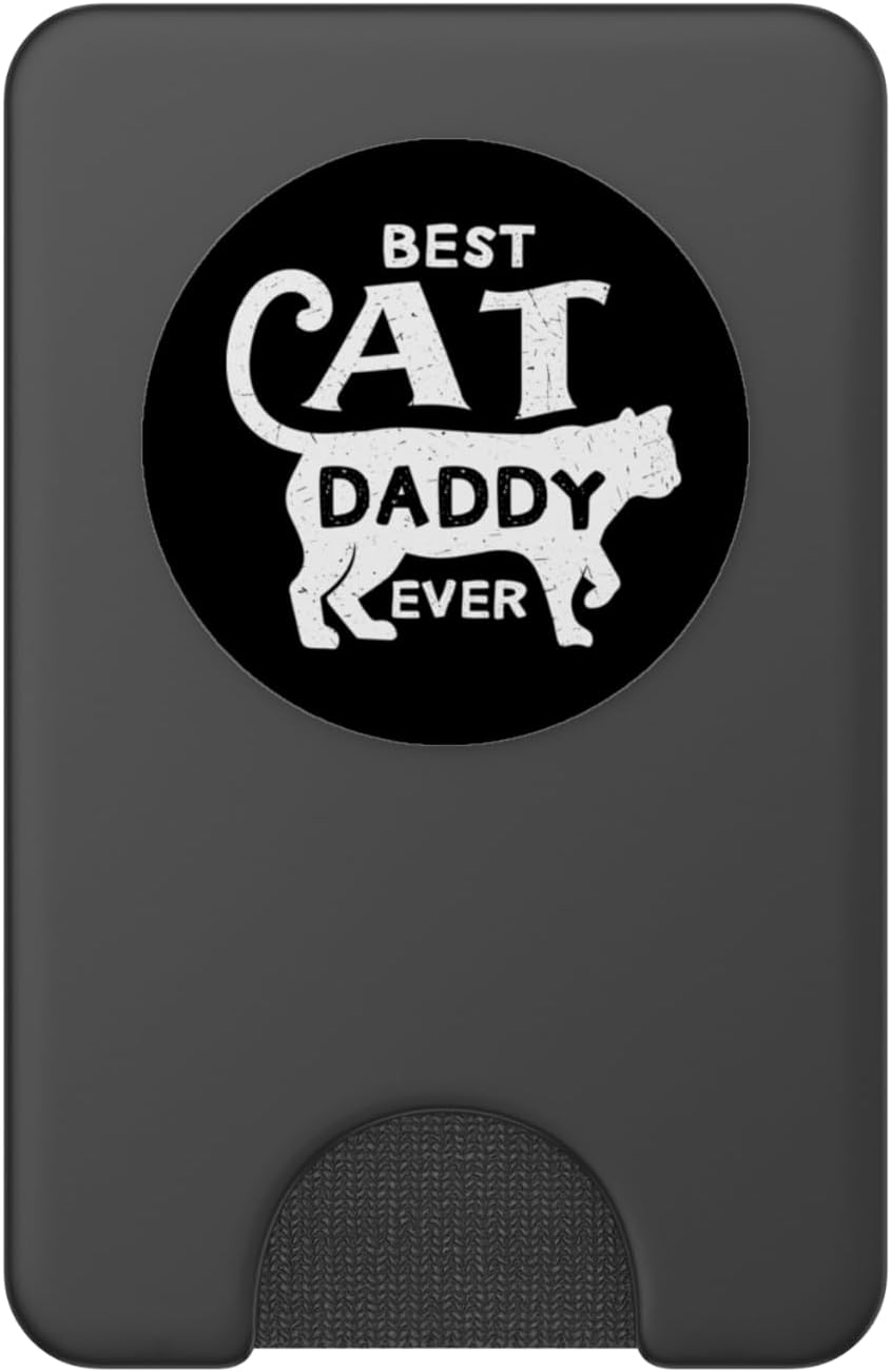 Best Cat Dad Ever Funny Daddy Kitten Cat Lover Pet Adoption PopSockets PopWallet for MagSafe image 2