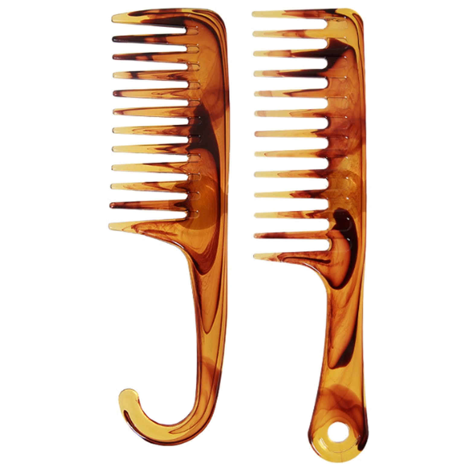 Amber Color Wide Tooth Hair Comb
