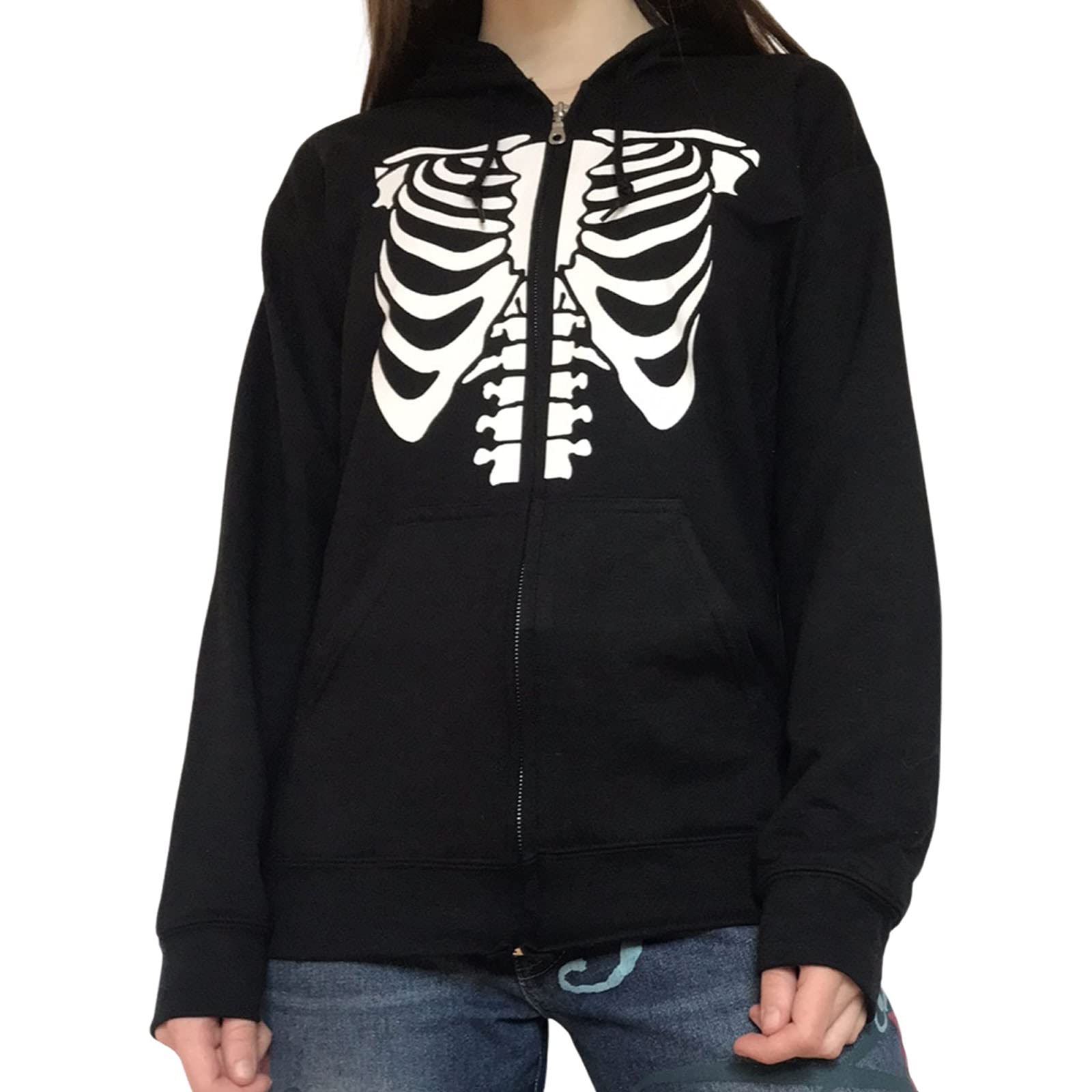 Erllegraly Women's Oversized Hooded Sweatshirt Zip Long Sleeve Drawstring Pullover Jackets with Pockets Streetwear