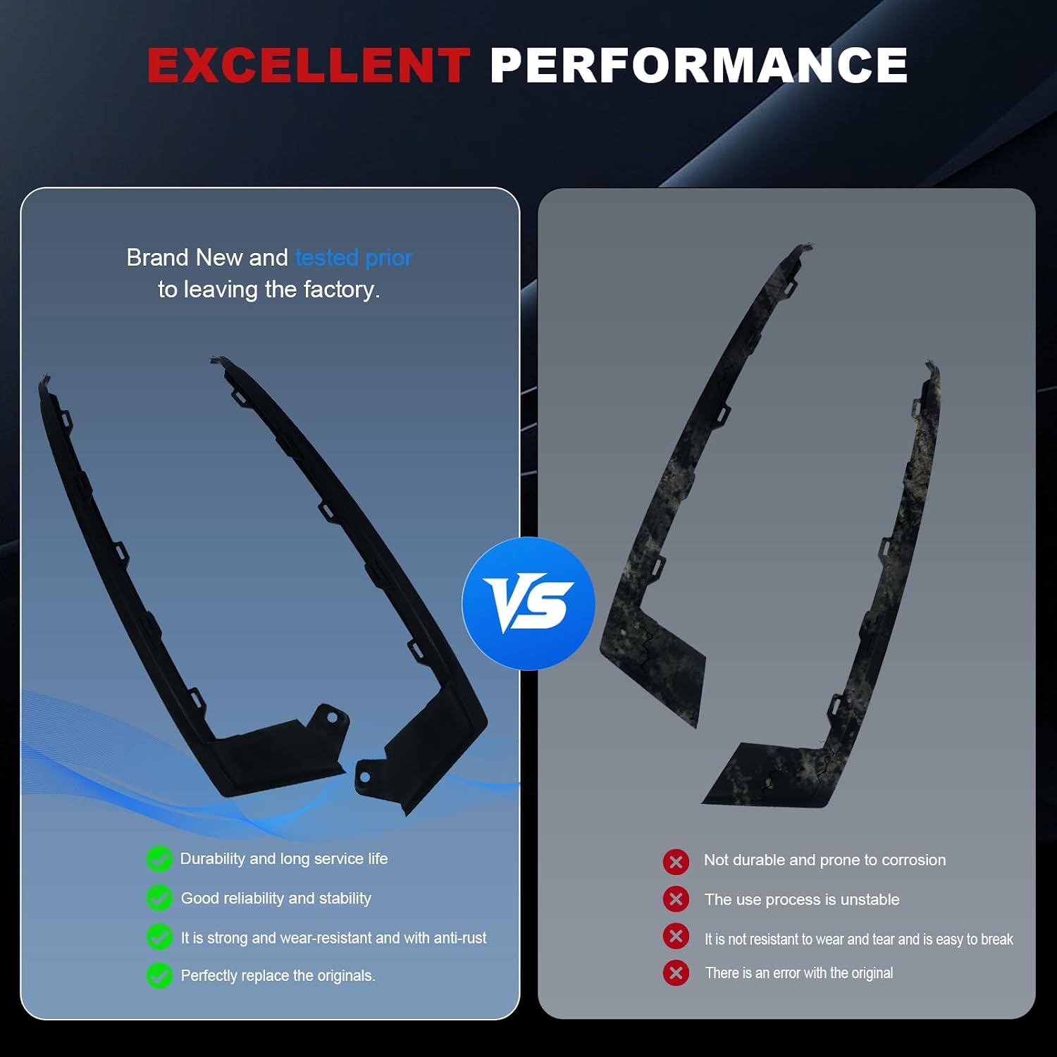 2PCS Front Lower Bumper Trim Left Right Driver & Passenger Side Compatible with Accord Sedan 2018 2019 2020 Replaces 71104TVAA10,HO1046102