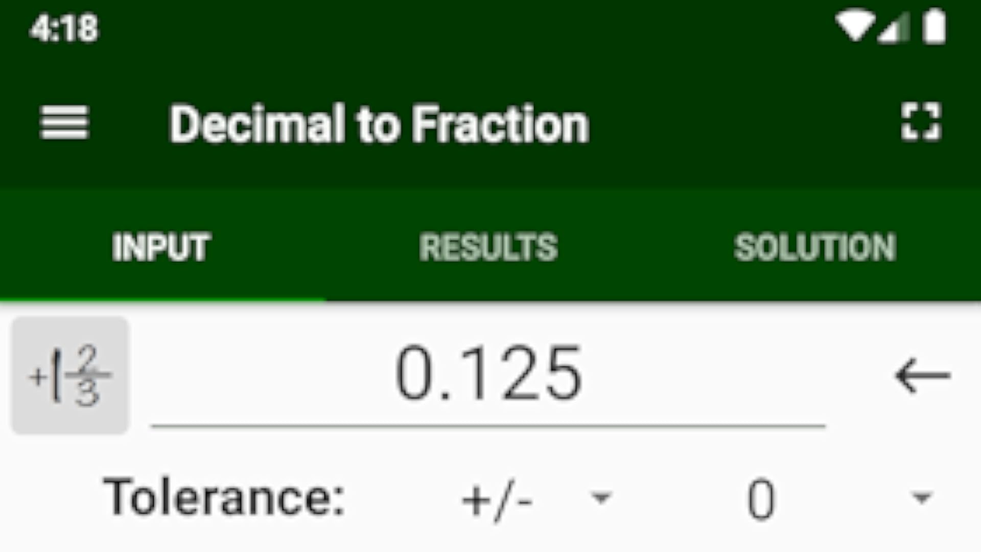 Decimal to Fraction Converter Calculator - App on Amazon Appstore