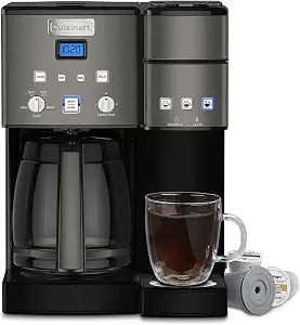 Cuisinart 12-Cup Coffee Maker with Single-Serve Brewer, Black/Stainless Steel