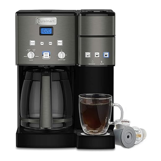 Cuisinart Coffee Maker,12 Cup with 3 Single-Size Brewers, 6, 8, 12 oz, Black/Stainless Steel, SS-15BKSP1