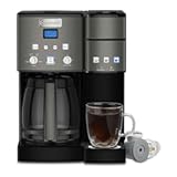 Coffee Maker,12 Cup with 3 Single-Size Brewers, 6, 8, 12 oz, Black/Stainless Steel, SS-15BKSP1