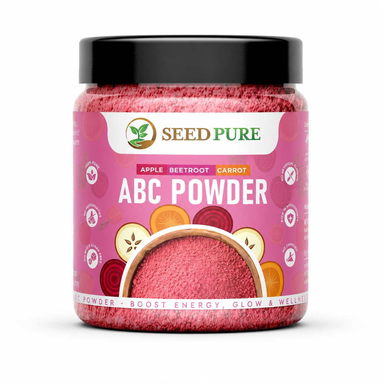 ABC Powder – Apple Beetroot Carrot Juice Superfood 300g| Immunity Booster, Blood Purifier & Skin Glow | No Sugar, No Preservatives | Antioxidant & Fiber Rich | Detox Drink for Kids & Adults-image-11