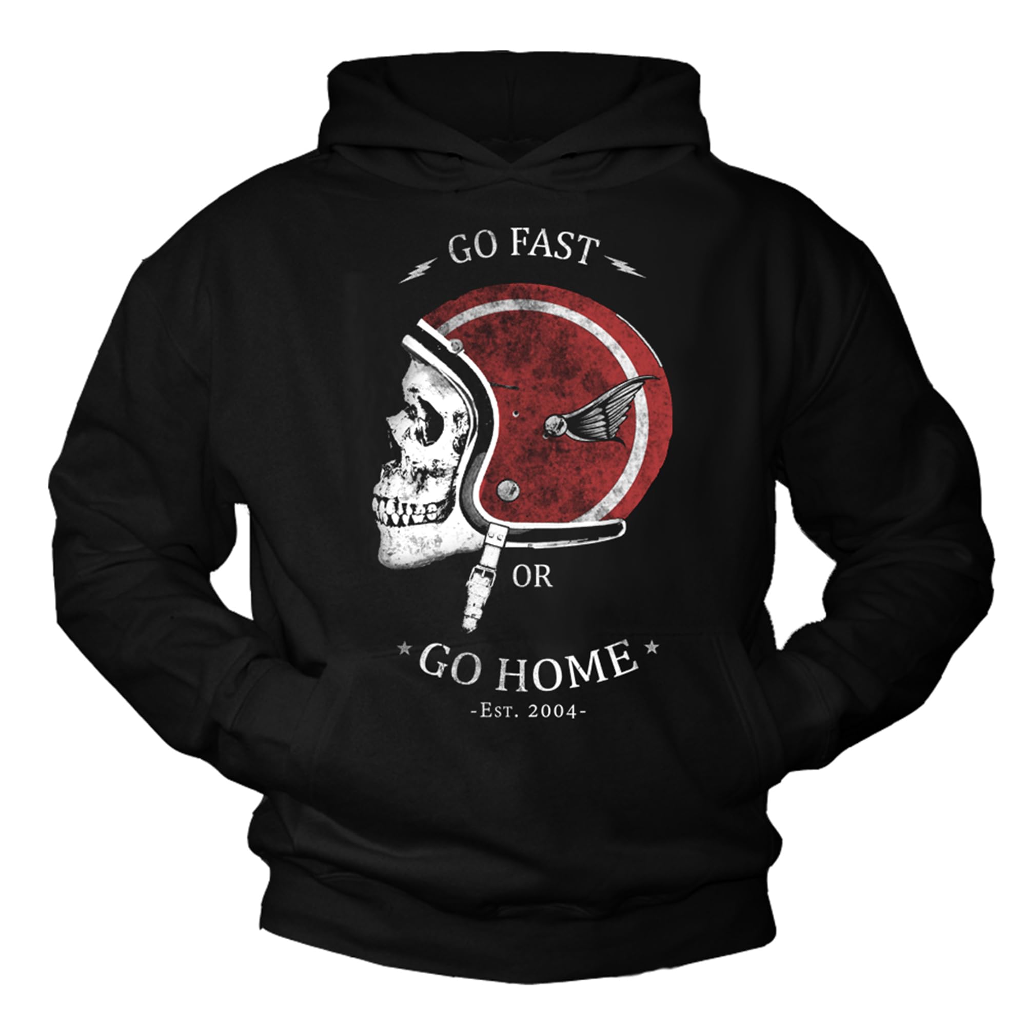 Makaya Sweat à Capuche Homme Moto - Tete de Mort Pull Motard Sweatshirt
