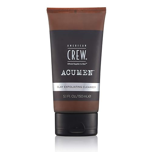 American Crew Limpiador facial exfoliante para hombres, limpiador diario de arcilla, 5.1 onzas líquidas