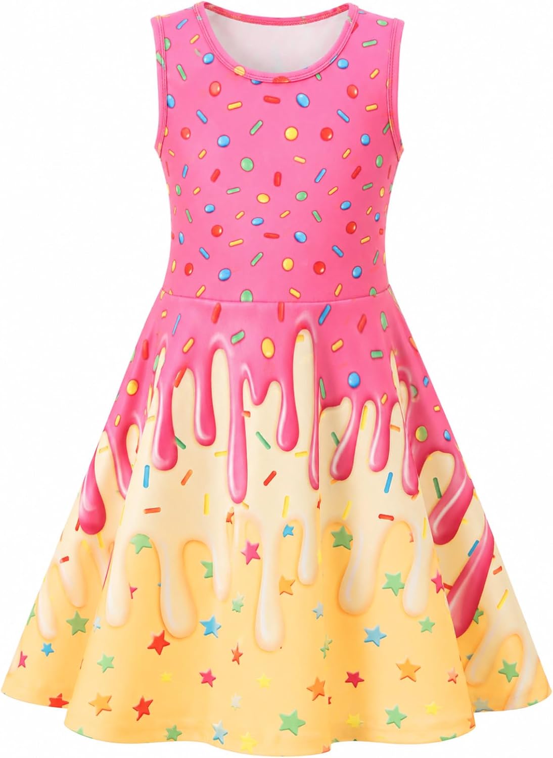 ALISISTER Girls Dresses Sleeveless Casual Kids Summer Sundress 4-11 Years
