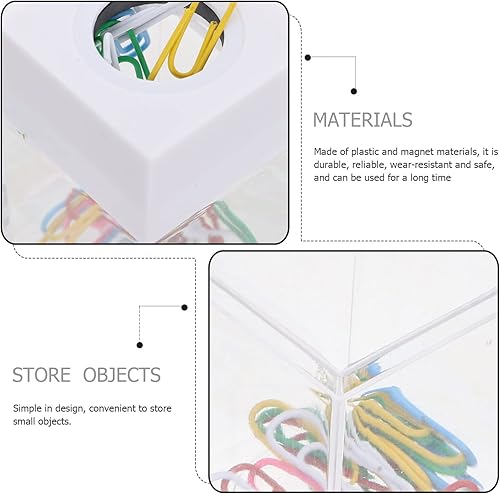 Miniatura 8 de Soporte para clip de papel, 2 unidades, soporte magnético para clips de papel, cajas dispensadoras, soporte de clip, organizador de escritorio para