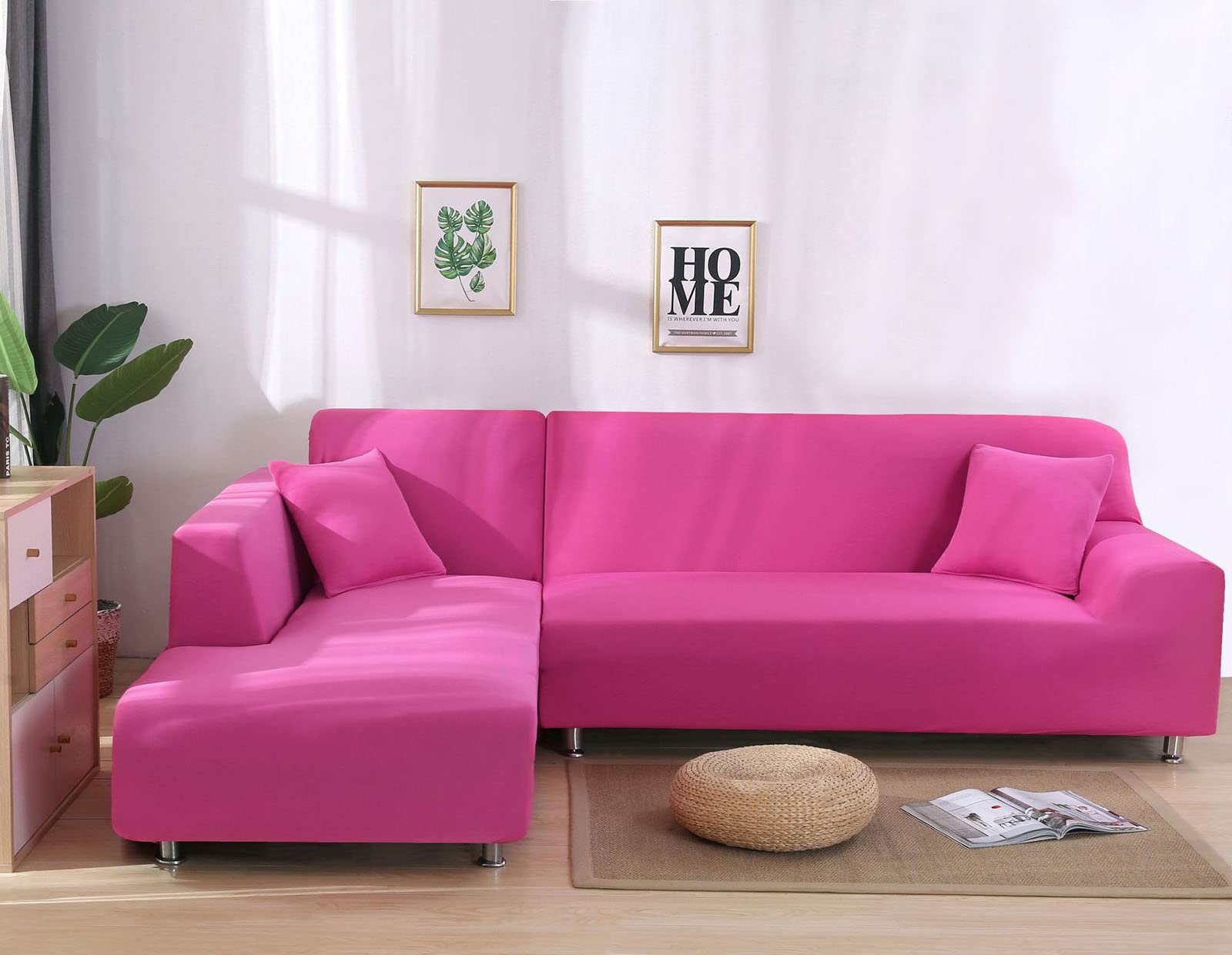 Coffee Color L Shaped Sectional Slipcovers Cat Proof Couch, 58 OFF