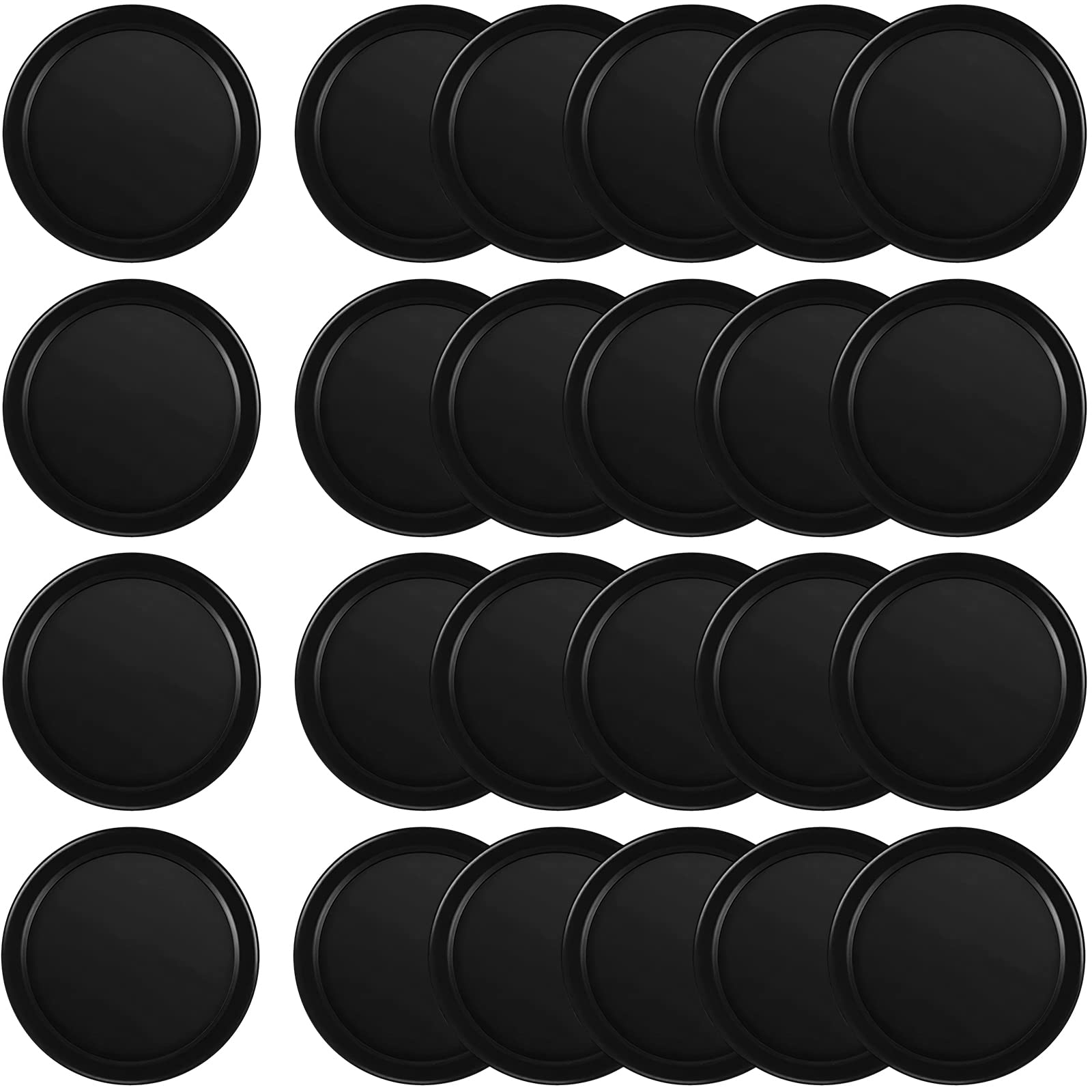 Coopay 24 Pieces Home Air Hockey Pucks 2.5 Inches Heavy Replacement Pucks for Game Tables Equipment Accessories, 12 Grams (Black)
