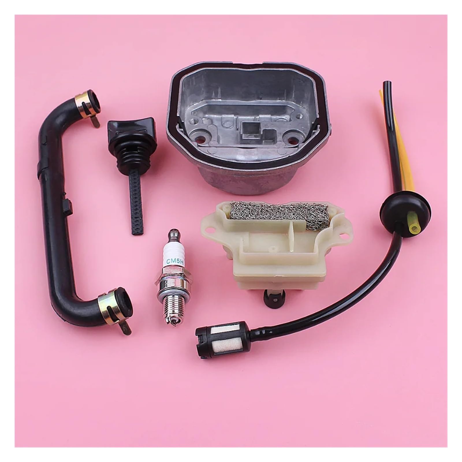 Tapa de Culata for Motor GX25 HHHT25S con Tapa de Filtro de Aceite, Placa de válvula de Salida y Ojal de línea de Combustible for cortacésped.