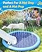Peteast Splash Pad for Dogs & Kids - Anti-Slip Dog Pool for Large Dogs, 0.58 mm Thickened Durable Outdoor Water Play Mat, Summer Sprinkler Toy for Backyard (67in, Blue)