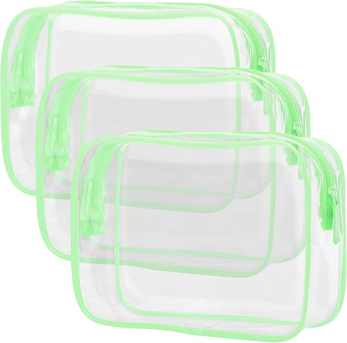 PACKISM 3-Pack TSA Approved Clear Toiletry Bags Quart Size