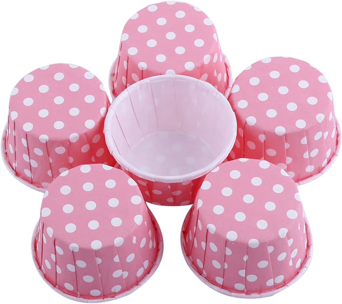 Cupcake Cases Mini Baking Cups Paper Cupcake Liners for Cake Balls Muffins Cupcakes 50 pcs (Pink Polka dots)