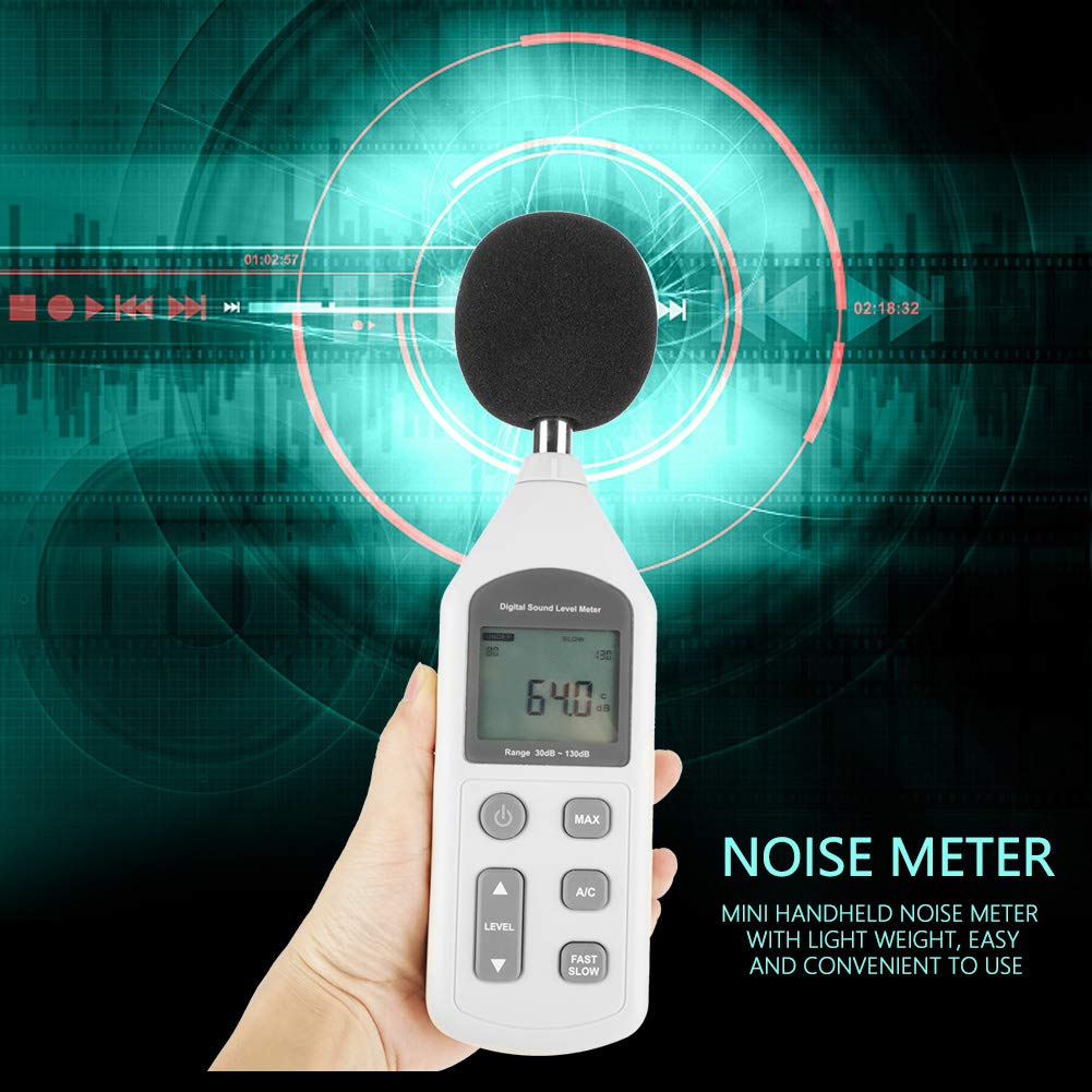 Fonometro digitale, fonometro digitale portatile LCD GM1357 per il monitoraggio dei livelli di rumore, misura il livello sonoro 30 dBA a 130 dBA