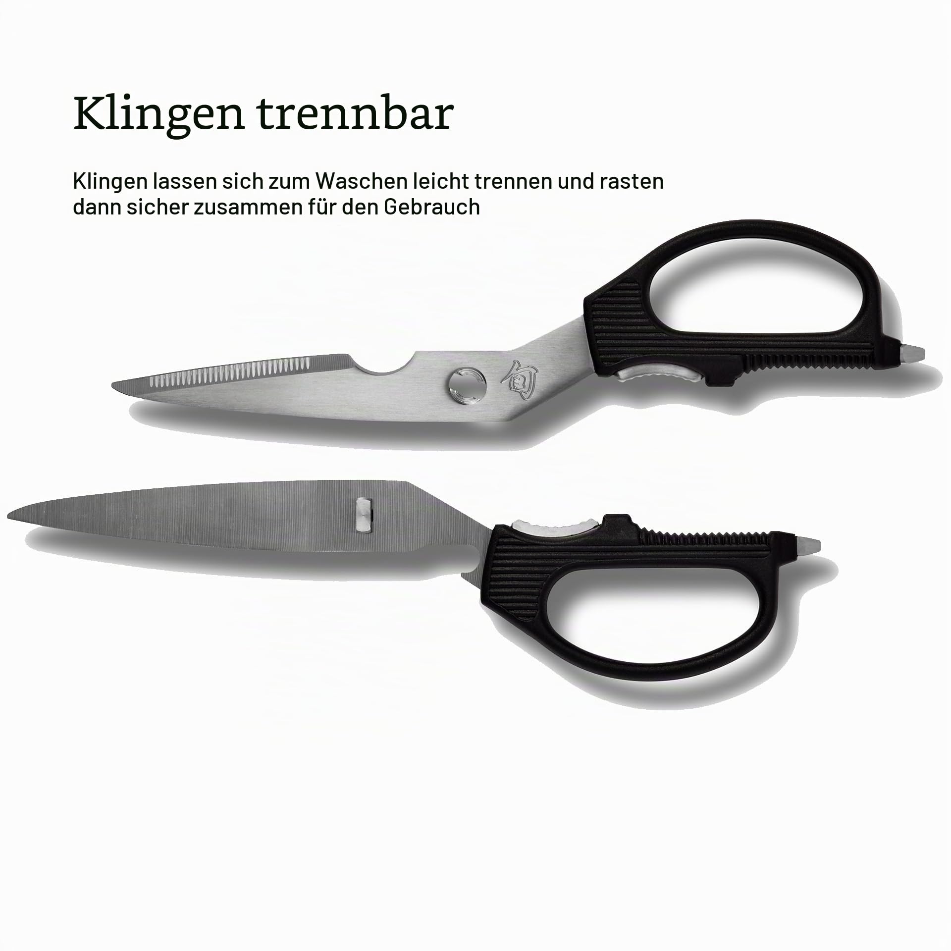 Shun Mehrzweck-Schere, Edelstahl-Küchenschere, DM7300, schwarz, 8,9 cm Klinge