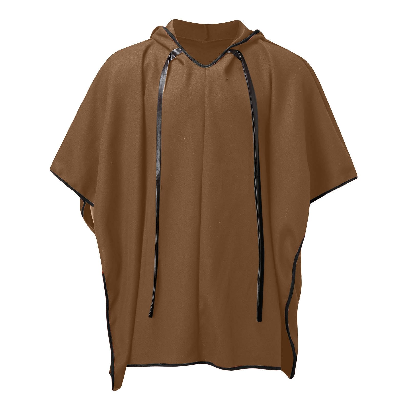 Generisch Poncho con capucha para hombre Clint Poncho Manta Dobladillo Irregular Sudadera con Capucha Ropa de Casa con Mangas de Murciélago Y Capucha Cape Baggy Cloak Mago Disfraz Larp Vikingo Ropa