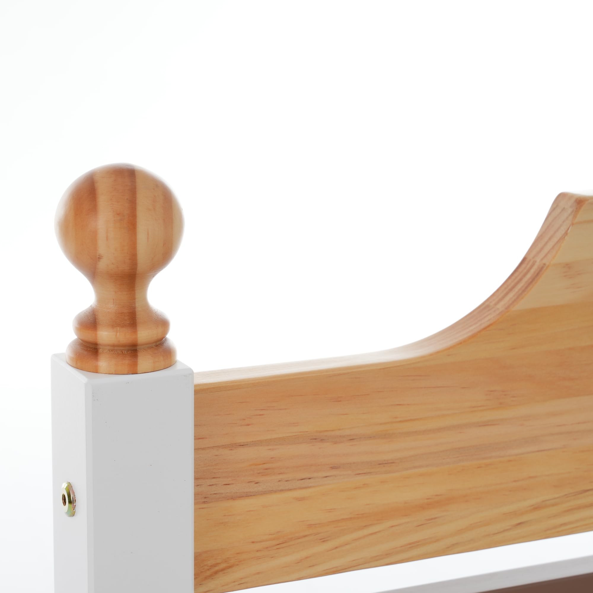 Idemon Letto singolo, in legno di pino con metatarso, letto per ragazzi, letto per adulti, con testiera e pediera in MDF, colore bianco, 90 x 200 cm