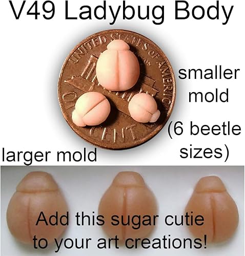 Miniatura 2 de WSA - Moldes de silicona para cuerpo de mariquita (juego de 2 moldes, 6 tamaños)
