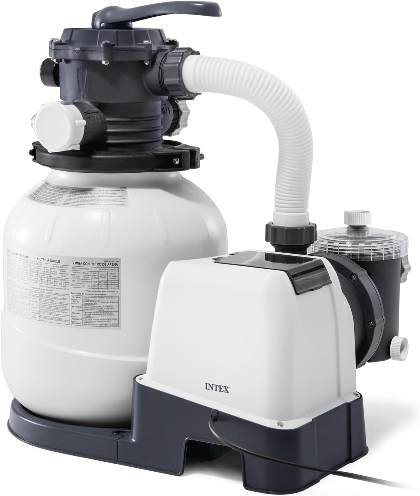 2,100 GPH Krystal Clear Sand Filter Pump for Above Ground Pools, Swimming Pool Pump with Automatic Timer - Improved Circulation, Filtration, & Clarity