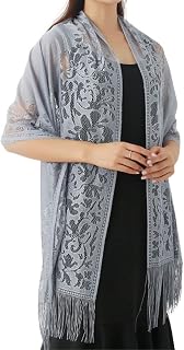 [SHARE ITEMS] ストール レディース 薄手 大判 秋 冬 ショール マフラー レース 結婚式 お呼ばれ 二次会 パーティ 慶弔用 冷房対策